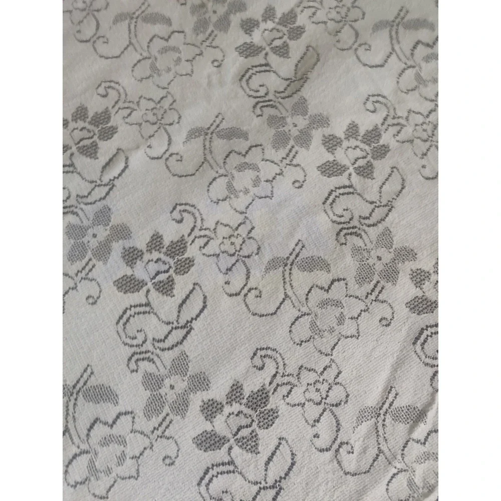 Vintage Cottagecore Filet Crochet Lace Floral Rectangular Tablecloth 52*78
